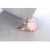 imageGin ampamp Grace 14K Yellow Gold Natural Pink Opal Ring with Diamonds for women  Ethically authentically ampamp organically sourced Roundcut shaped opal handcrafted jewelry for her  Opal Ring for women