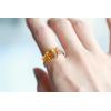 imageGin ampamp Grace 14K Yellow Gold Real Diamond Anniversary Engagement Ring I1 with Natural Citrine 3 Stone Daily Work Wear Jewelry for Women Gifts for Her