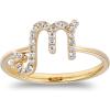 imageGin ampamp Grace Scorpio Sun Sign Zodiac 14K Yellow Gold Natural White Diamond Ring for women  Ethically authentically ampamp organically sourced Roundcut shaped Diamond handcrafted jewelry for her  Diamond Ring for women