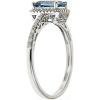 imageGin and Grace 10K White Gold Genuine Aquamarine Ring with Diamonds for women  Ethically authentically ampamp organically sourced Emeraldcut shaped Aquamarine handcrafted jewelry for her
