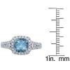 imageGin and Grace 14K White Gold Halo Wedding Genuine Aquamarine Ring with Diamonds for women  Ethically authentically ampamp organically sourced Cushioncut shaped Aquamarine handcrafted jewelry for her  Aquamarine Ring for women