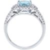 imageGin and Grace 14K White Gold Halo Wedding Genuine Aquamarine Ring with Diamonds for women  Ethically authentically ampamp organically sourced Cushioncut shaped Aquamarine handcrafted jewelry for her  Aquamarine Ring for women
