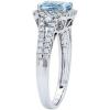 imageGin and Grace 14K White Gold Halo Wedding Genuine Aquamarine Ring with Diamonds for women  Ethically authentically ampamp organically sourced Cushioncut shaped Aquamarine handcrafted jewelry for her  Aquamarine Ring for women