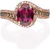 imageGin ampamp Grace 10K Rose Gold Purplish Pink Natural Garnet Diamond Ring I1 with Daily Work Wear Jewelry for Women Gifts for Her