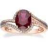 imageGin ampamp Grace 10K Rose Gold Purplish Pink Natural Garnet Real Diamond Ring I1 with Daily Work Wear Jewelry for Women Gifts for Her