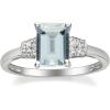 imageGin ampamp Grace 10K White Gold Genuine Blue Aquamarine Ring with Diamonds for women  Ethically authentically ampamp organically sourced Emeraldcut shaped Aquamarine handcrafted jewelry for her  Aquamarine Ring for women
