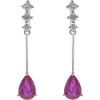 imageGin ampamp Grace 10K White Gold Genuine Ruby and Natural Diamond I1 Earring for Women
