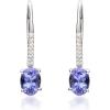 imageGin ampamp Grace 10K White Gold Natural Diamond I1I2 ampamp Genuine Tanzanite Drop Earrings for Women