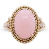 imageGin ampamp Grace 10K Yellow Gold Natural Pink Opal Ring with Diamonds for women  Ethically authentically ampamp organically sourced Oval shaped opal handcrafted jewelry for her  Opal Ring for women
