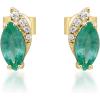 imageGin ampamp Grace 10K Yellow Gold Natural Zambian Emerald Earrings with Natural Diamonds for Women Holiday Gifts  Ethically Authentically ampamp Organically Sourced Marquisecut Emerald handcrafted jewelry for her