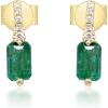 imageGin ampamp Grace 10K Yellow Gold Natural Zambian Emerald Earrings with Natural Diamonds for Women Holiday Gifts  Ethically Authentically ampamp Organically Sourced Emeraldcut Emerald handcrafted jewelry for her