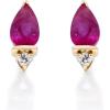 imageGin ampamp Grace 10K Yellow Gold With Natural Ruby ampampNatural Diamond I1 Stud Earring for Women