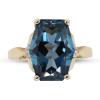 imageGin ampamp Grace 14 Yellow Gold Genuine London Blue Topaz Ring with Diamonds for women  Ethically authentically ampamp organically sourced Cushioncut shaped London Blue Topaz handcrafted jewelry for her  London Blue Topaz Ring for women