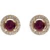 imageGin ampamp Grace 14K Yellow Gold Genuine Ruby Diamond I1I2 Earring for Women