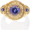 imageGin ampamp Grace 14K Yellow Gold Genuine Tanzanite Ring with Diamonds for women  Ethically authentically ampamp organically sourced Roundcut shaped Tanzanite handcrafted jewelry for her  Tanzanite Ring for women