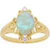 imageGin ampamp Grace 14K Yellow Gold Natural Ethiopian Opal Ring with Real Diamonds for women  Ethically authentically ampamp organically sourced Oval shaped opal handcrafted jewelry for her  Opal Ring for women