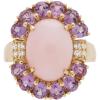 imageGin ampamp Grace 14K Yellow Gold Natural Pink Opal Ring with Diamonds for women  Ethically authentically ampamp organically sourced Ovalcut shaped opal handcrafted jewelry for her  Opal Ring for women