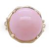 imageGin ampamp Grace 14K Yellow Gold Natural Pink Opal Ring with Diamonds for women  Ethically authentically ampamp organically sourced Roundcut shaped opal handcrafted jewelry for her  Opal Ring for women