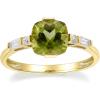 imageGin ampamp Grace 14K Yellow Gold With Natural Peridot ampampNatural Diamond I1 Ring for Women
