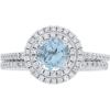 imageGin and Grace 14K White Gold Genuine Aquamarine Ring with Diamonds for women  Ethically authentically ampamp organically sourced Roundcut shaped Aquamarine handcrafted jewelry for her  Bridal Aquamarine RIng