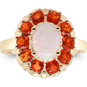 imageGin ampamp Grace 14K Yellow Gold Natural Australian Opal Ring for women  Ethically authentically ampamp organically sourced Ovalcut shaped opal handcrafted jewelry for her  Opal Ring for women