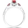 imageGin ampamp Grace 10K White Gold Mozambique Genuine Ruby Ring with Diamonds for women  Ethically authentically ampamp organically sourced Ovalcut shaped Ruby handcrafted jewelry for her  Ruby Ring for women