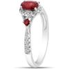 imageGin ampamp Grace 10K White Gold Mozambique Genuine Ruby Ring with Diamonds for women  Ethically authentically ampamp organically sourced Ovalcut shaped Ruby handcrafted jewelry for her  Ruby Ring for women