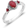 imageGin ampamp Grace 10K White Gold Mozambique Genuine Ruby Ring with Diamonds for women  Ethically authentically ampamp organically sourced Ovalcut shaped Ruby handcrafted jewelry for her  Ruby Ring for women