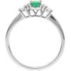 imageGin ampamp Grace 10K White Gold Natural Zambian Emerald Ring with Natural Diamonds for women  Ethically authentically ampamp organically sourced OvalCut Emerald handcrafted jewelry for her  Emerald Ring for women