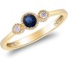 imageGin ampamp Grace 10K Yellow Gold Genuine Blue Sapphire Ring with Diamonds for Women Holiday Gifts  Ethically Authentically ampamp Organically Sourced RoundCut shaped Sapphire jewelry for her  Sapphire Ring for Women Holiday Gifts