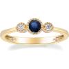 imageGin ampamp Grace 10K Yellow Gold Genuine Blue Sapphire Ring with Diamonds for Women Holiday Gifts  Ethically Authentically ampamp Organically Sourced RoundCut shaped Sapphire jewelry for her  Sapphire Ring for Women Holiday Gifts