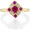 imageGin ampamp Grace 10K Yellow Gold Mozambique Genuine Ruby Ring with Diamonds for women  Ethically authentically ampamp organically sourced Ovalcut shaped Ruby handcrafted jewelry for her  Ruby Ring for women