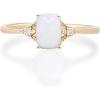 imageGin ampamp Grace 10K Yellow Gold Natural Ethiopian Opal Ring with Diamonds for women  Ethically authentically ampamp organically sourced Cushion shaped opal handcrafted jewelry for her  Opal Ring for women