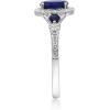 imageGin ampamp Grace 14K White Gold Genuine Blue Sapphire Ring with Diamonds for women  Ethically authentically ampamp organically sourced OvalCut shaped Sapphire handcrafted jewelry for her  Sapphire Ring for women