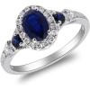 imageGin ampamp Grace 14K White Gold Genuine Blue Sapphire Ring with Diamonds for women  Ethically authentically ampamp organically sourced OvalCut shaped Sapphire handcrafted jewelry for her  Sapphire Ring for women
