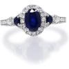 imageGin ampamp Grace 14K White Gold Genuine Blue Sapphire Ring with Diamonds for women  Ethically authentically ampamp organically sourced OvalCut shaped Sapphire handcrafted jewelry for her  Sapphire Ring for women