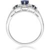 imageGin ampamp Grace 14K White Gold Genuine Blue Sapphire Ring with Diamonds for women  Ethically authentically ampamp organically sourced PearCut shaped Sapphire handcrafted jewelry for her  Sapphire Ring for women