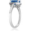 imageGin ampamp Grace 14K White Gold Genuine London Blue Topaz Ring with Diamonds for women  Ethically authentically ampamp organically sourced Cushion shaped London Blue Topaz handcrafted jewelry for her  London Blue Topaz Ring for women