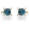 imageGin ampamp Grace 14K Yellow Gold Genuine London Blue Topaz Diamond I1I2 Earring for Women