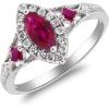 imageGin ampampGrace 14K White Gold Mozambique Genuine Ruby Ring with Diamonds for women  Ethically authentically ampamp organically sourced Marquisecut shaped Ruby handcrafted jewelry for her  Ruby Ring for women