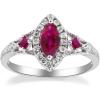 imageGin ampampGrace 14K White Gold Mozambique Genuine Ruby Ring with Diamonds for women  Ethically authentically ampamp organically sourced Marquisecut shaped Ruby handcrafted jewelry for her  Ruby Ring for women
