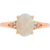 imageGin ampamp Grace 10K Rose Gold Natural Ethiopian Opal Ring with Diamonds for women  Ethically authentically ampamp organically sourced Ovalcut shaped opal handcrafted jewelry for her  Opal Ring for women