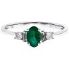 imageGin ampamp Grace 10K White Gold Natural Zambian Emerald Ring with Natural Diamonds for women  Ethically authentically ampamp organically sourced OvalCut Emerald handcrafted jewelry for her  Emerald Ring for women