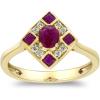 imageGin ampamp Grace 10K Yellow Gold Mozambique Genuine Ruby Ring with Diamonds for women  Ethically authentically ampamp organically sourced Ovalcut shaped Ruby handcrafted jewelry for her  Ruby Ring for women