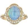 imageGin ampamp Grace 10K Yellow Gold Natural Ethiopian Opal Ring with Real Diamonds for women  Ethically authentically ampamp organically sourced Oval shaped opal handcrafted jewelry for her  Opal Ring for women