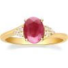 imageGin ampamp Grace 10K Yellow Gold Wedding Engagement Genuine Ruby ampamp Diamond I1I2 Size 7 Propose Promise Ring for Women