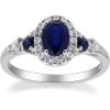 imageGin ampamp Grace 14K White Gold Genuine Blue Sapphire Ring with Diamonds for women  Ethically authentically ampamp organically sourced OvalCut shaped Sapphire handcrafted jewelry for her  Sapphire Ring for women