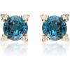 imageGin ampamp Grace 14K Yellow Gold Genuine London Blue Topaz Diamond I1I2 Earring for Women