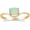imageGin and Grace 14K Yellow Gold Natural Ethiopian Opal Ring with Real Diamonds for women  Ethically authentically ampamp organically sourced Roundcut shaped opal handcrafted jewelry for her  Opal Ring for women