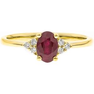 imageGin ampamp Grace 10K Yellow Gold Genuine Ruby Ring with Diamonds for women  Ethically authentically ampamp organically sourced Oval shaped Ruby handcrafted jewelry for her  Ruby Ring for women